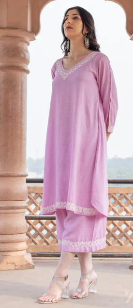 Rayon Lavendar Suit Set