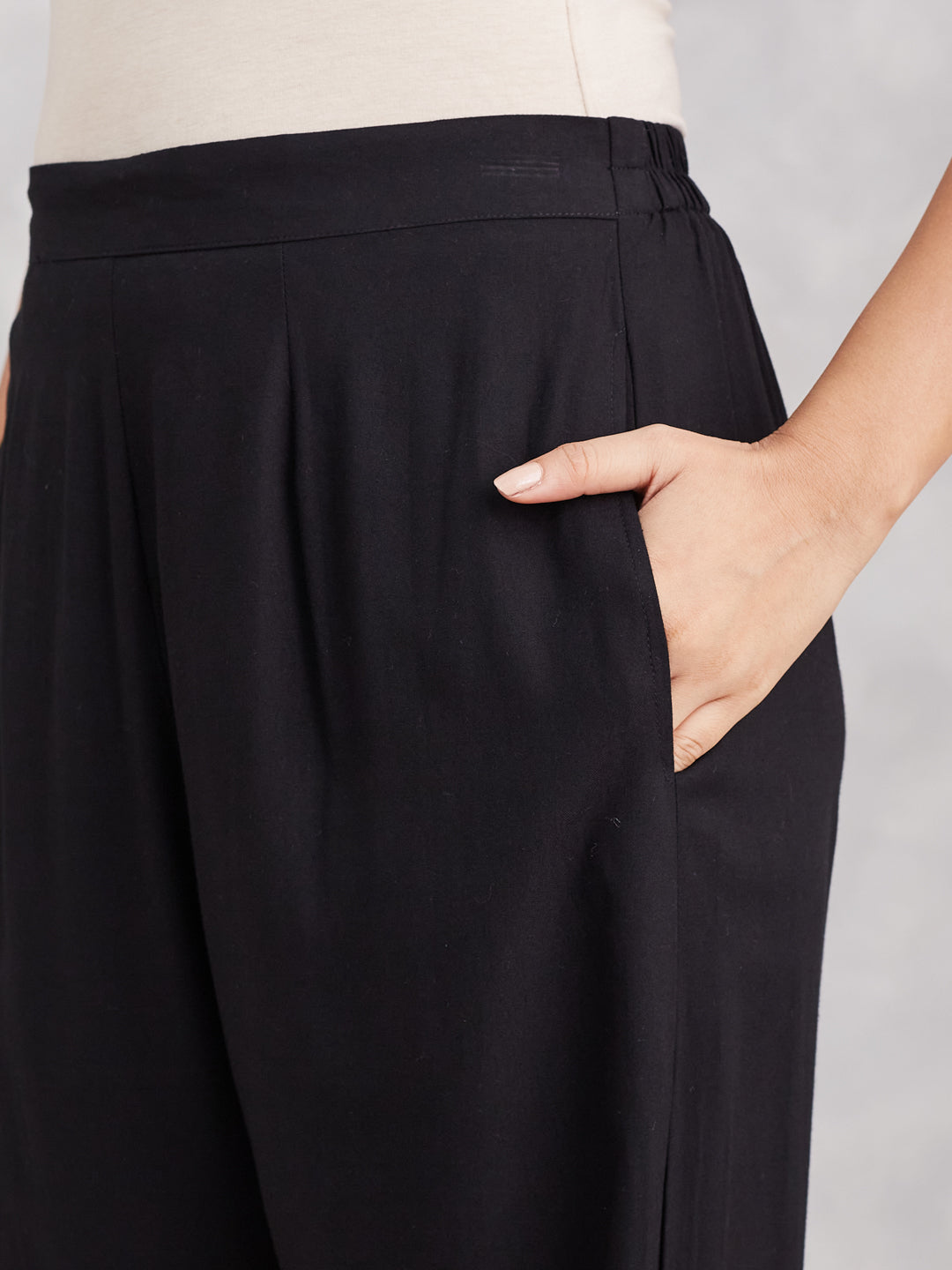 Lux Rayon Chikankari Kurta Co-ord Set - Black