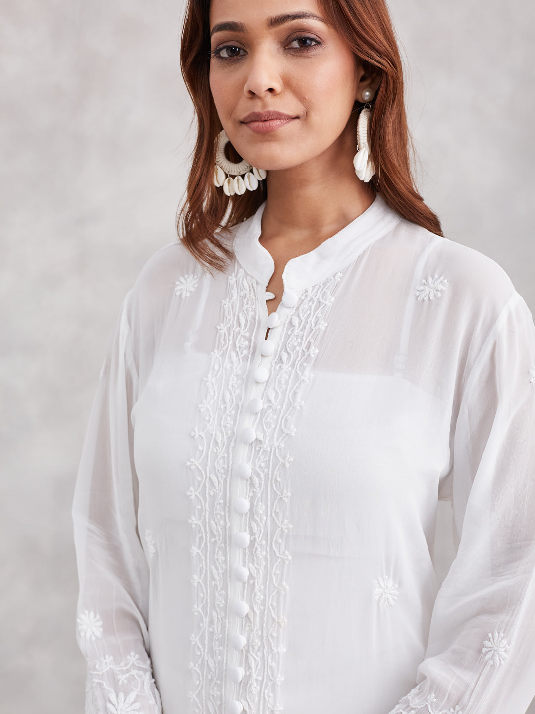 Classic Viscose Chikankari Kurta - White