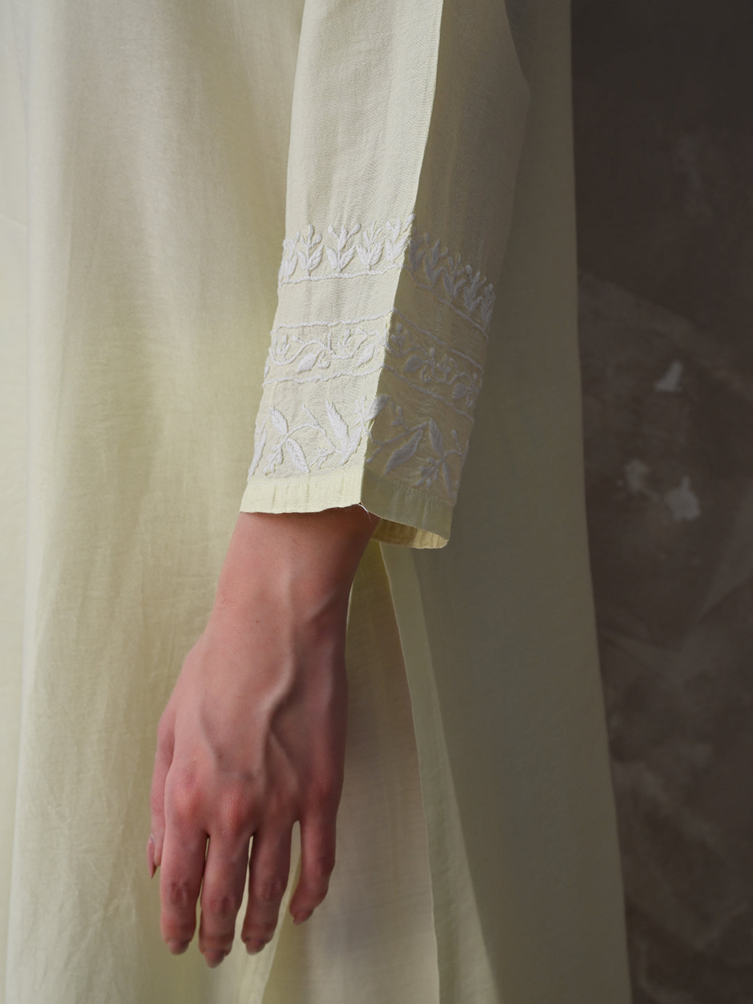 Chanderi Chikankari Kurta Set - Pastel Green
