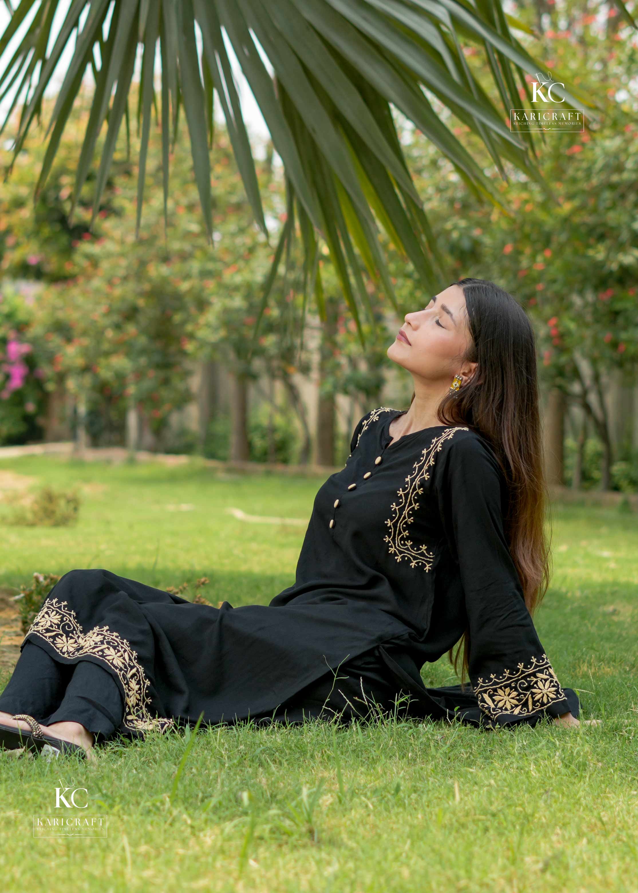 Luxury Rayon Black Chikankari Kurta