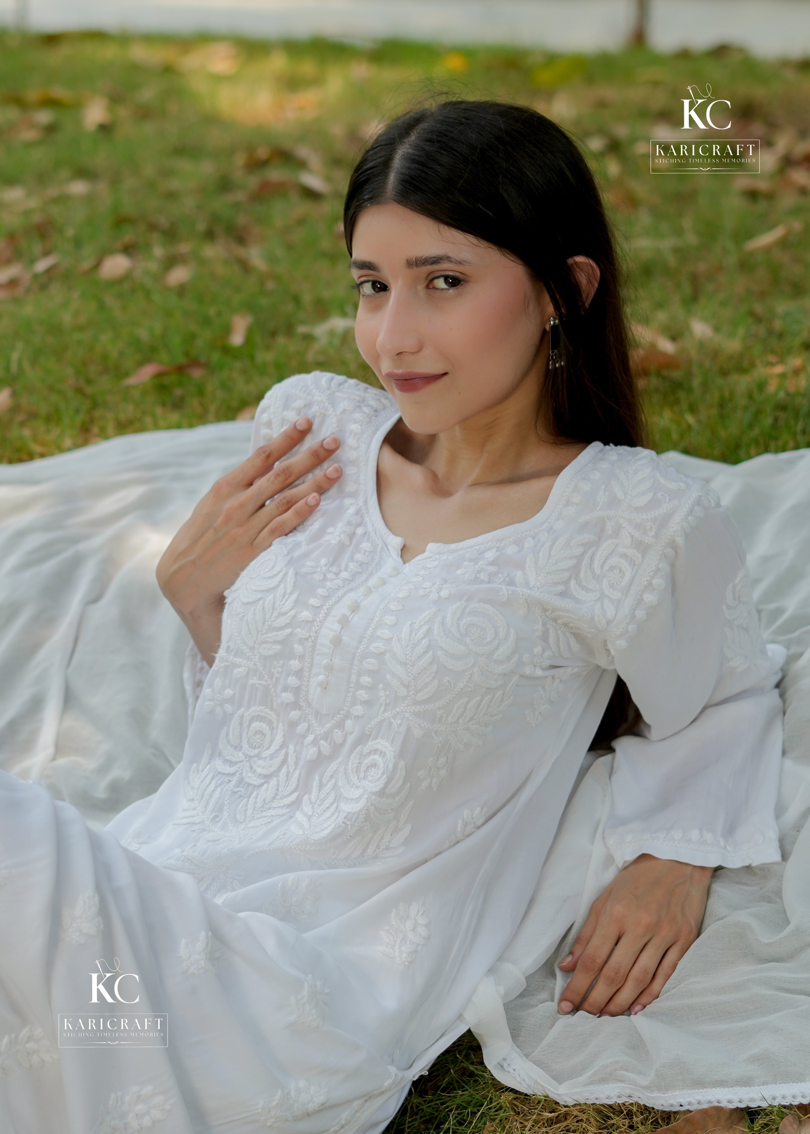 Elegant white modal kurta styled for work or daily ethnic wear
